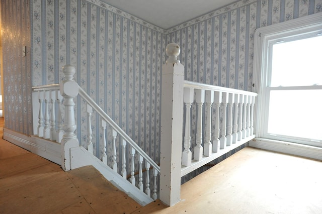 stairs with plenty of natural light