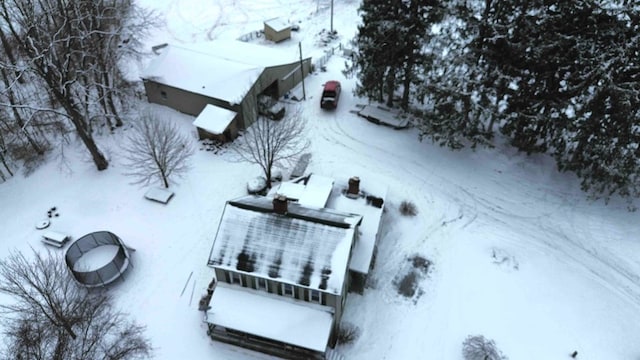 view of snowy aerial view