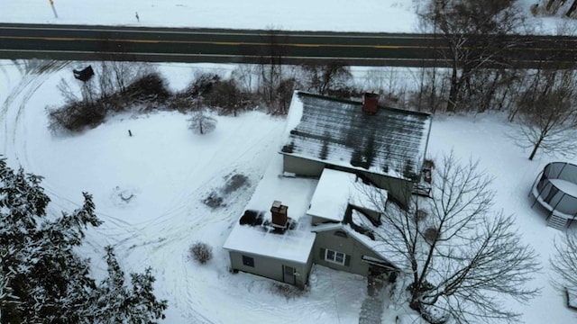 view of snowy aerial view