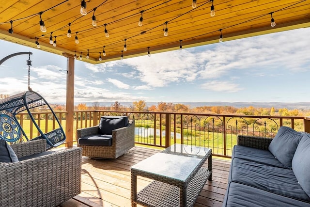 deck with outdoor lounge area