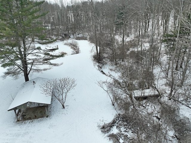 view of snowy aerial view