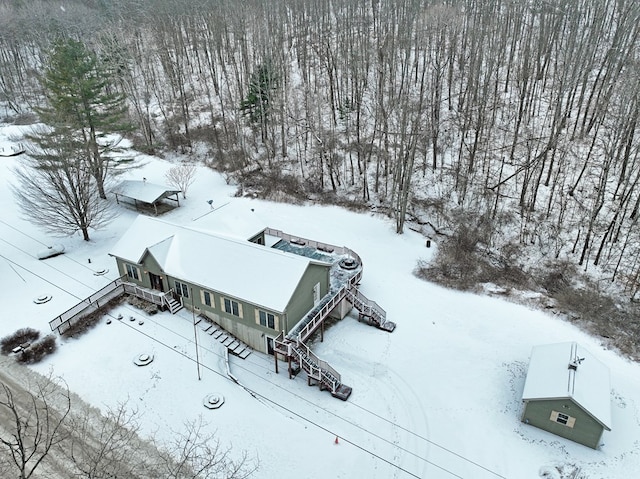 view of snowy aerial view