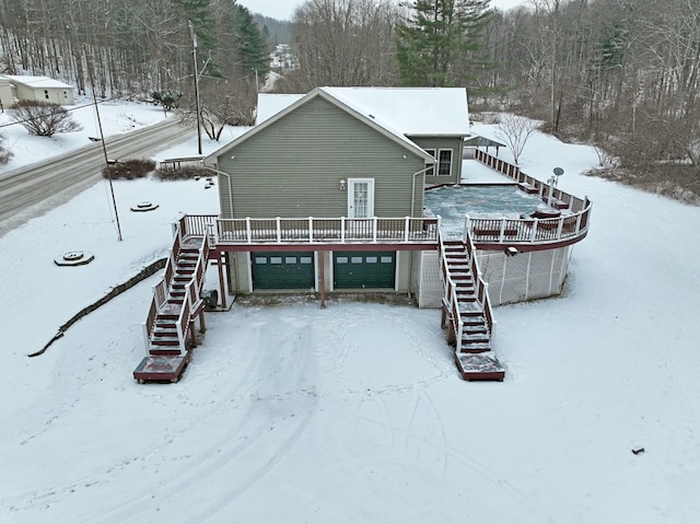 exterior space featuring a wooden deck