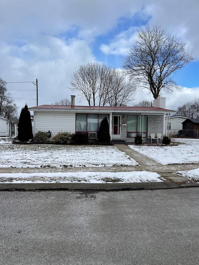 view of single story home