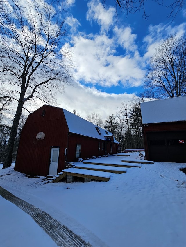 view of snow covered structure