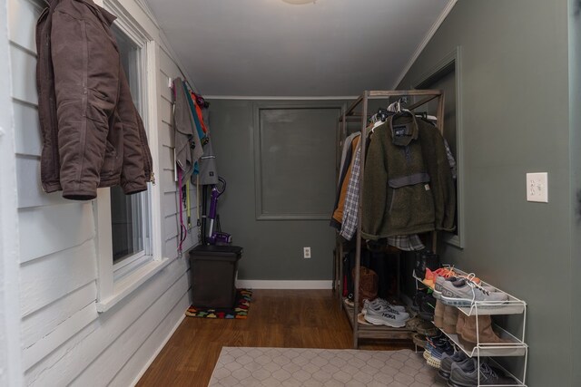 spacious closet with hardwood / wood-style flooring