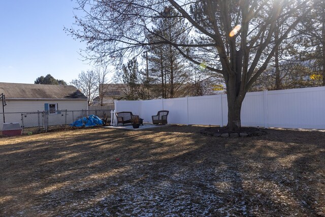 view of yard with a patio area