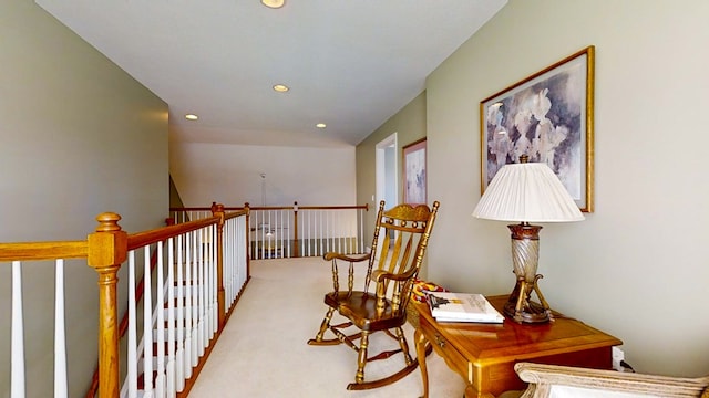 corridor with carpet flooring