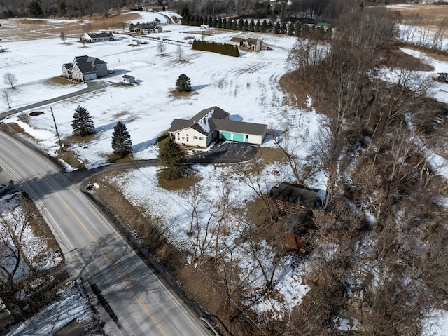 view of snowy aerial view