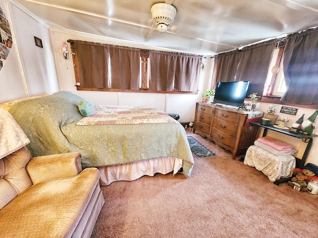 bedroom featuring carpet floors and multiple windows