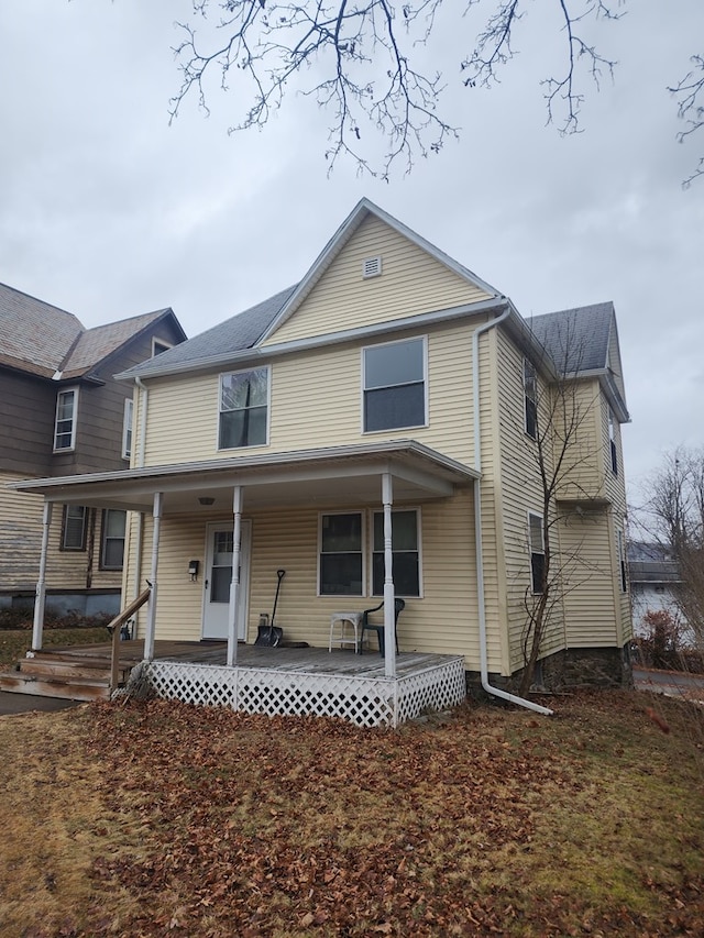 view of property with a porch