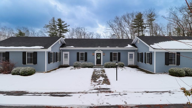 view of single story home