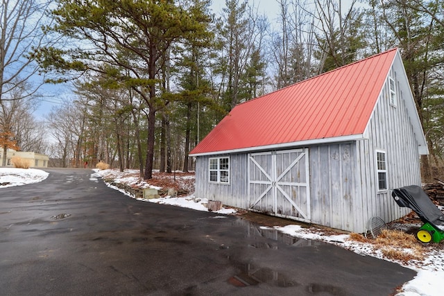 view of snow covered structure