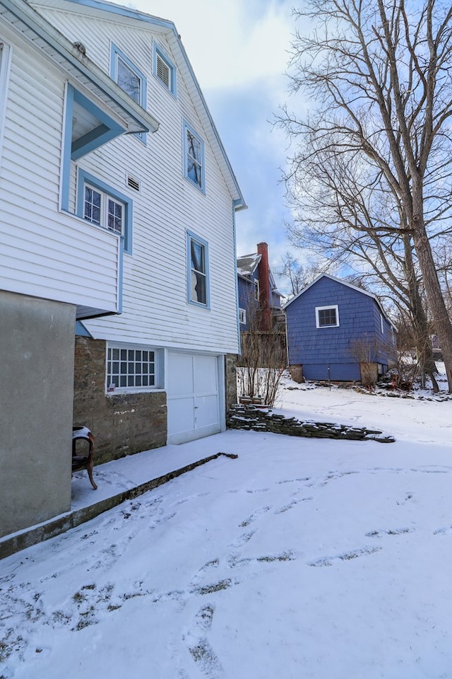 view of snowy exterior