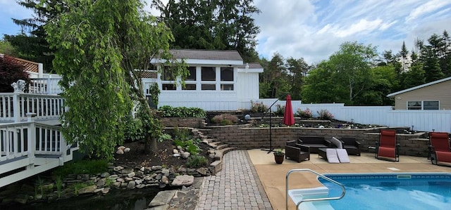 view of pool featuring a patio area