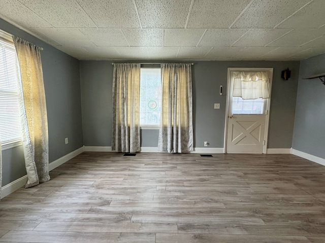 entrance foyer with light hardwood / wood-style flooring and plenty of natural light