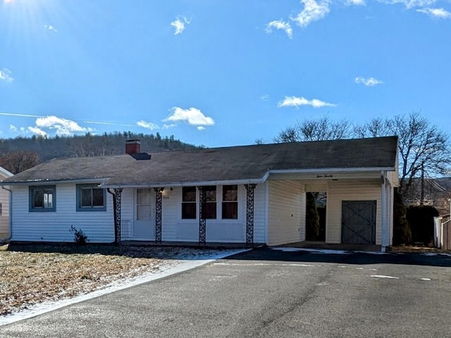 view of single story home