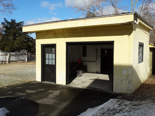 view of garage