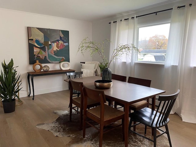 dining room with hardwood / wood-style flooring