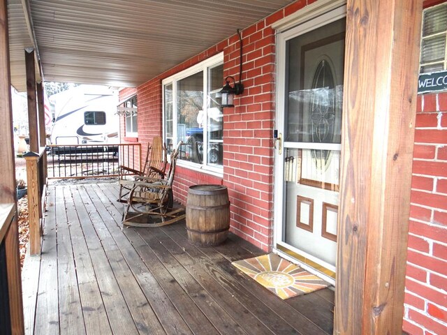 wooden deck with a porch