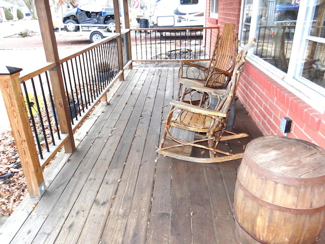 deck featuring a porch