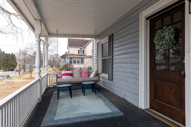 exterior space with covered porch