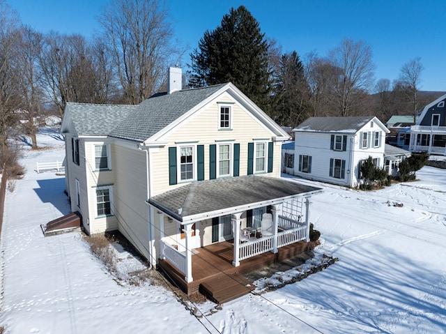 view of front facade featuring covered porch