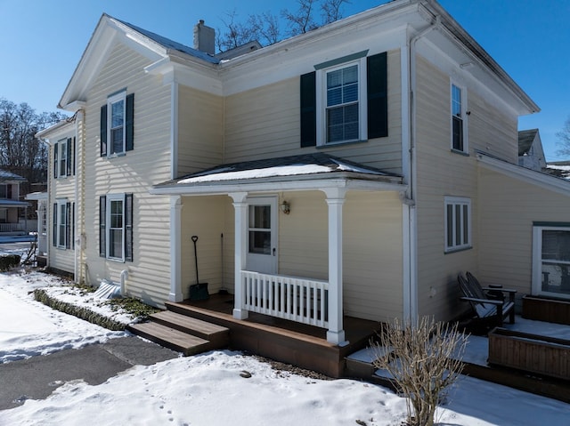 view of front of property with a porch