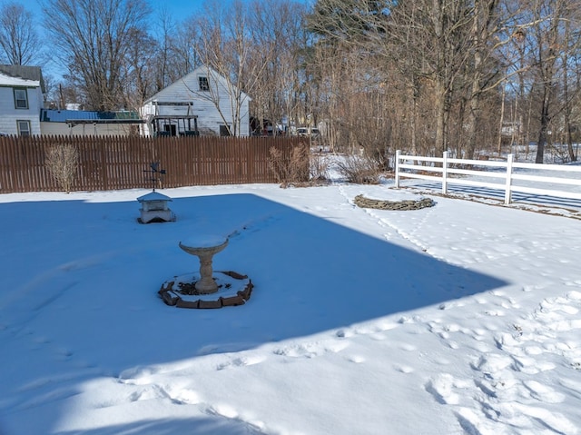 view of snowy yard