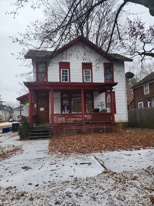 view of front facade featuring covered porch