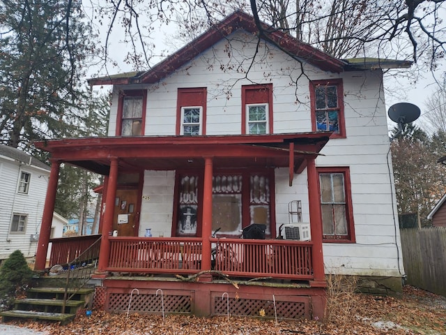 view of front facade featuring covered porch