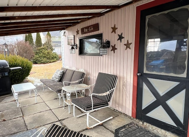 view of patio featuring grilling area