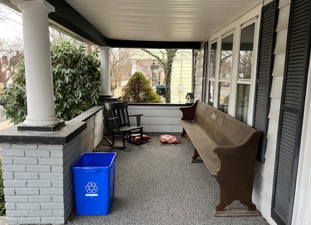 view of patio with a porch