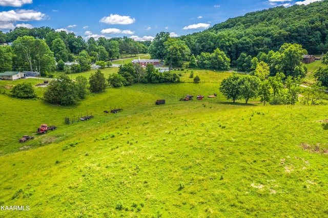 aerial view with a rural view