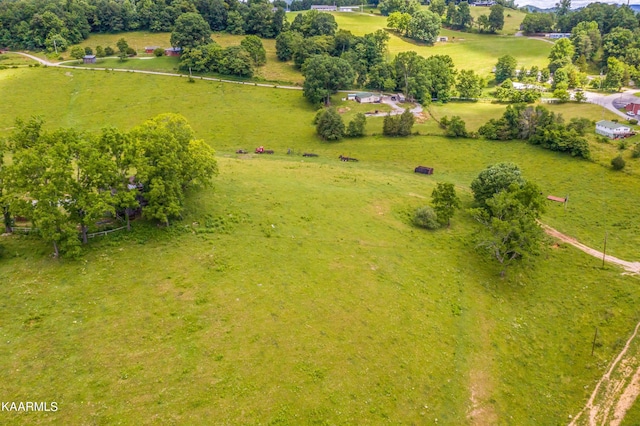 aerial view featuring a rural view