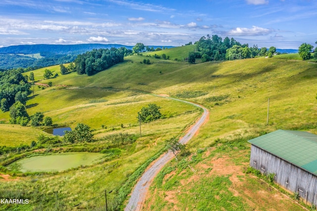 bird's eye view featuring a rural view