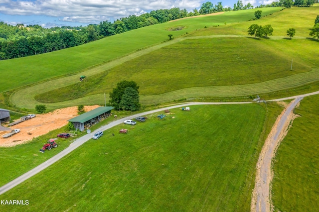 aerial view with a rural view