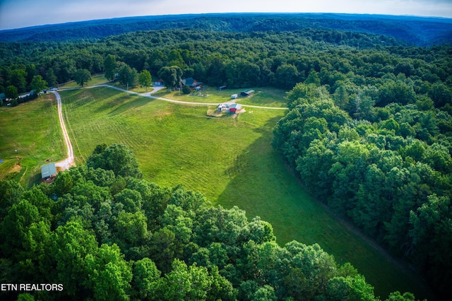 bird's eye view featuring a rural view