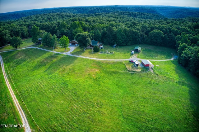 bird's eye view with a rural view