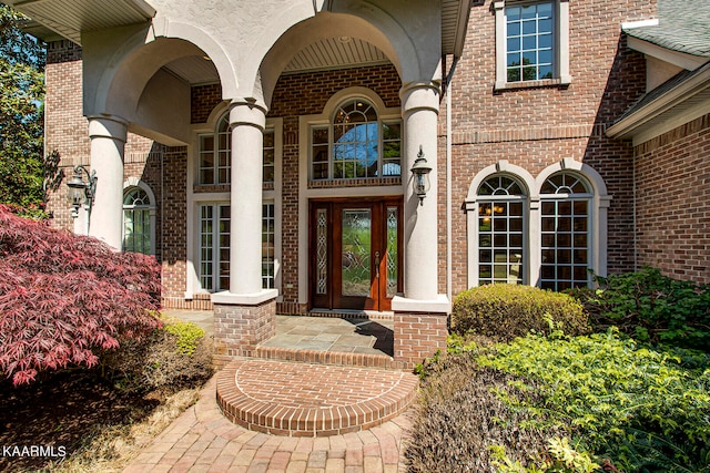 view of exterior entry with french doors