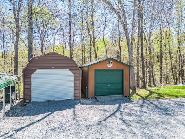 garage with a carport