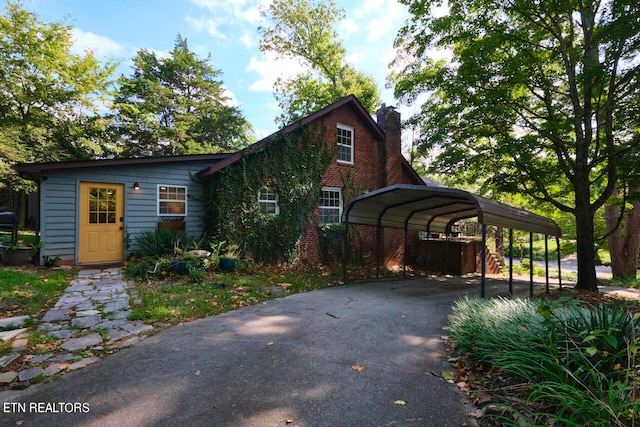 view of front of house with a carport