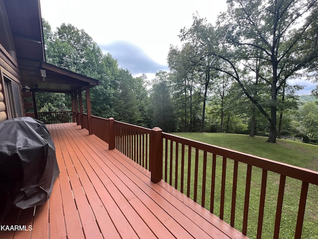 deck with a yard