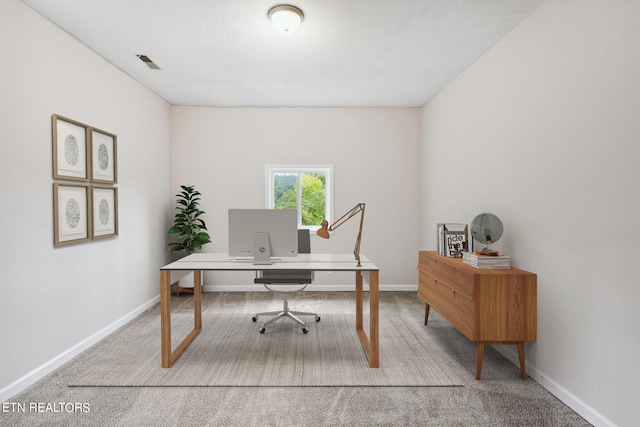 office featuring carpet flooring