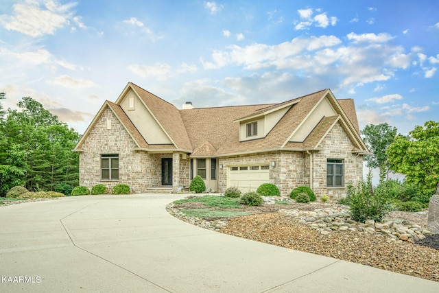 view of front of house with a garage