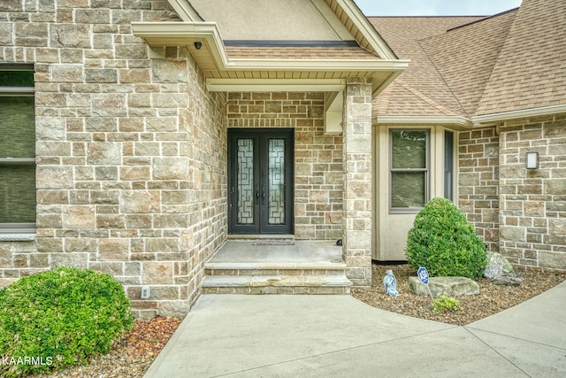 entrance to property with french doors