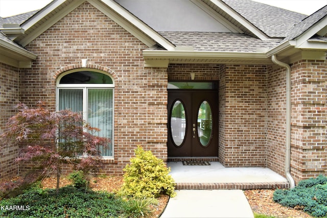 view of exterior entry with french doors