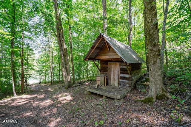 surrounding community featuring a storage shed