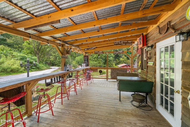 deck with french doors