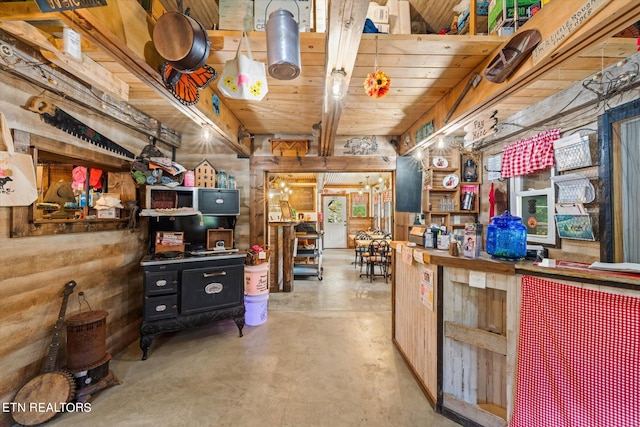 interior space featuring indoor bar